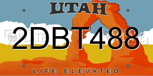 2DBT488 Utah License Plate