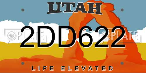 2DD622 Utah License Plate