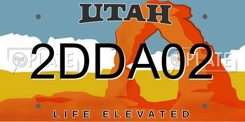 2DDA02 Utah License Plate