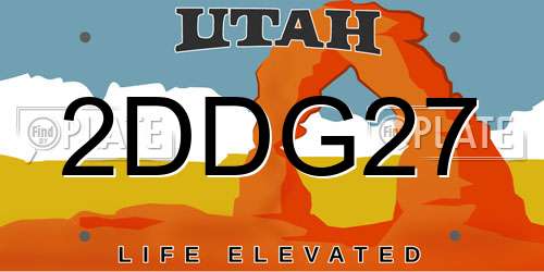 2DDG27 Utah License Plate