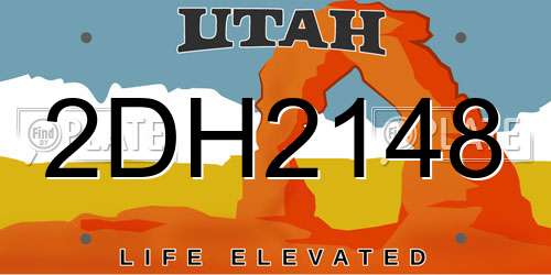 2DH2148 Utah License Plate