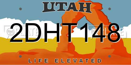 2DHT148 Utah License Plate