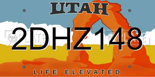2DHZ148 Utah License Plate
