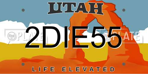 2DIE55 Utah License Plate