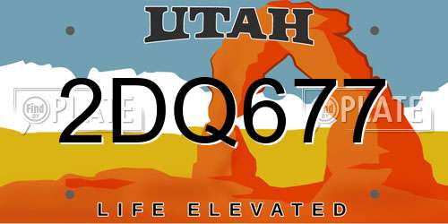 2DQ677 Utah License Plate