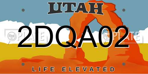 2DQA02 Utah License Plate