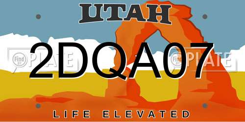 2DQA07 Utah License Plate