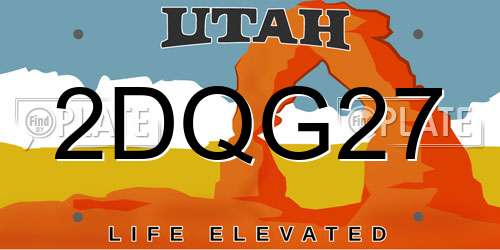 2DQG27 Utah License Plate