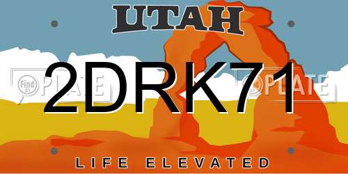 2DRK71 Utah License Plate