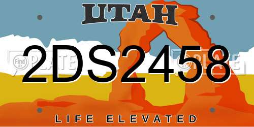 2DS2458 Utah License Plate