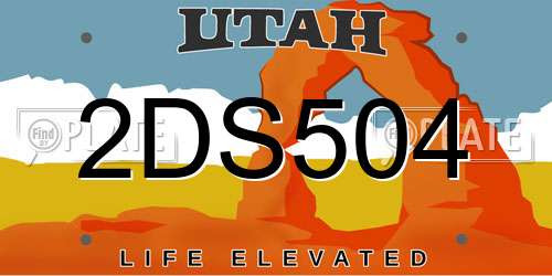 2DS504 Utah License Plate