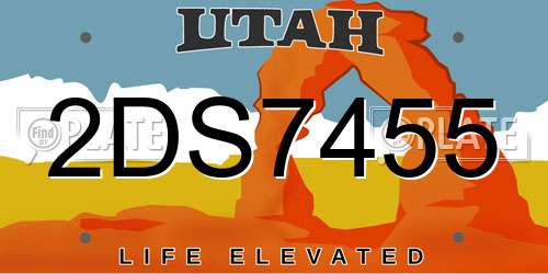 2DS7455 Utah License Plate