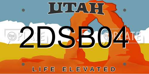 2DSB04 Utah License Plate