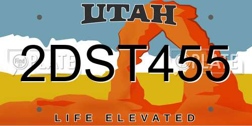 2DST455 Utah License Plate
