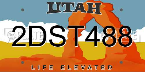 2DST488 Utah License Plate