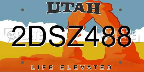 2DSZ488 Utah License Plate