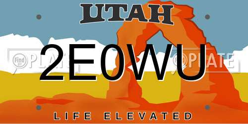 2E0WU Utah License Plate