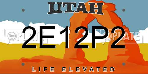 2E12P2 Utah License Plate