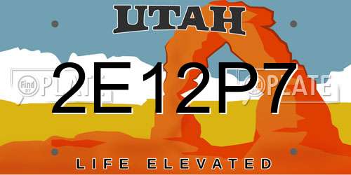 2E12P7 Utah License Plate