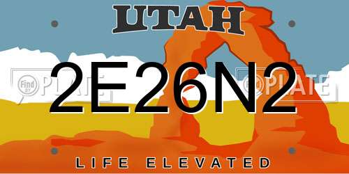 2E26N2 Utah License Plate