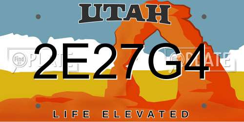 2E27G4 Utah License Plate