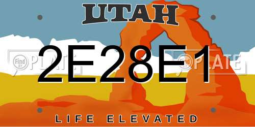 2E28E1 Utah License Plate
