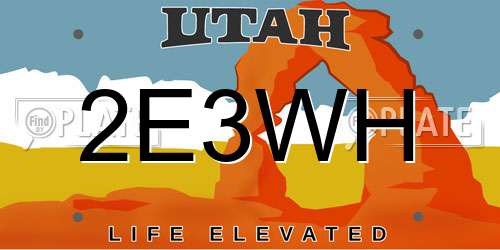 2E3WH Utah License Plate
