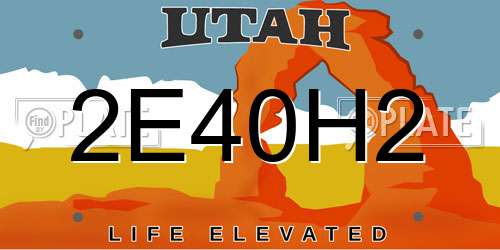 2E40H2 Utah License Plate