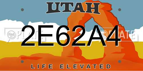 2E62A4 Utah License Plate