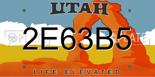 2E63B5 Utah License Plate