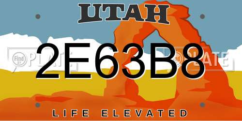 2E63B8 Utah License Plate