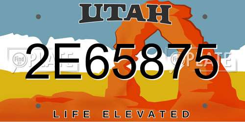 2E65875 Utah License Plate