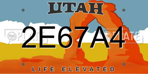 2E67A4 Utah License Plate