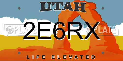 2E6RX Utah License Plate