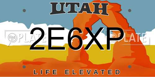 2E6XP Utah License Plate