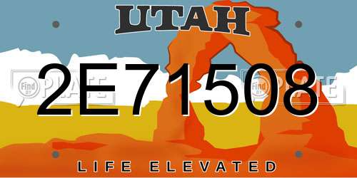 2E71508 Utah License Plate