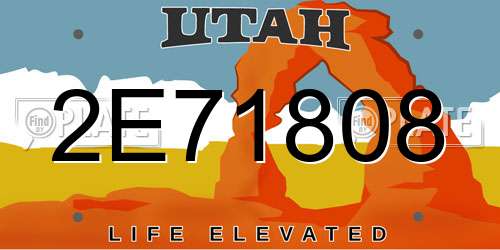 2E71808 Utah License Plate