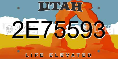 2E75593 Utah License Plate