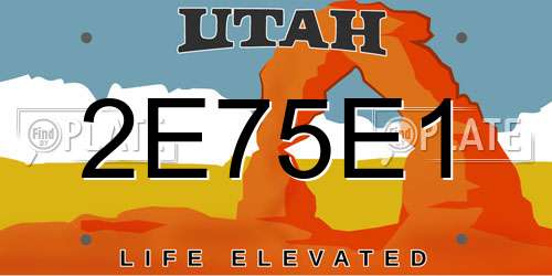 2E75E1 Utah License Plate
