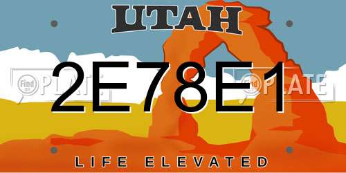 2E78E1 Utah License Plate