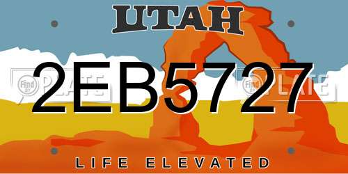 2EB5727 Utah License Plate