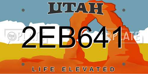 2EB641 Utah License Plate