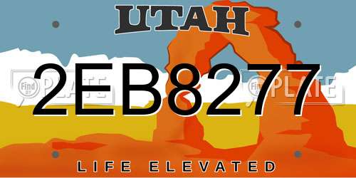 2EB8277 Utah License Plate