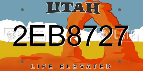 2EB8727 Utah License Plate