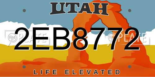 2EB8772 Utah License Plate
