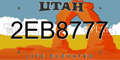 2EB8777 Utah License Plate