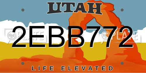 2EBB772 Utah License Plate
