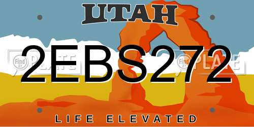 2EBS272 Utah License Plate
