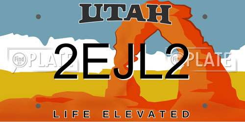 2EJL2 Utah License Plate