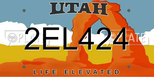 2EL424 Utah License Plate
